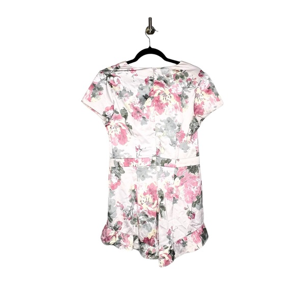 Bebe Sheer Dream  Floral Print Romper Cream/Pink Size 8 - Picture 7 of 7